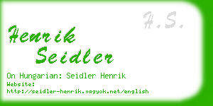 henrik seidler business card